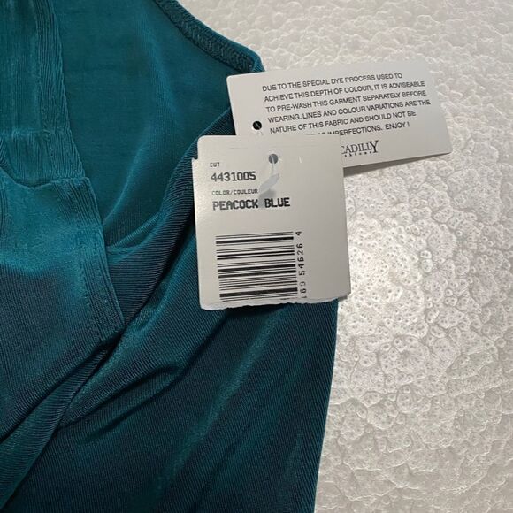 PICCADILLY Fluid Jersey Maxi Dress with bedazzle in peacock blue Christmas - Picture 7 of 13